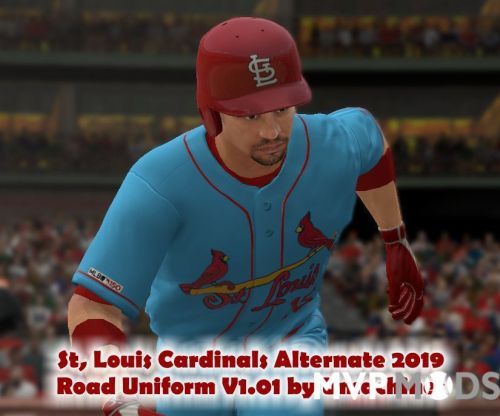2019 Cardinals Sand Blue Alternate Road Uniform - Uniforms - MVP Mods