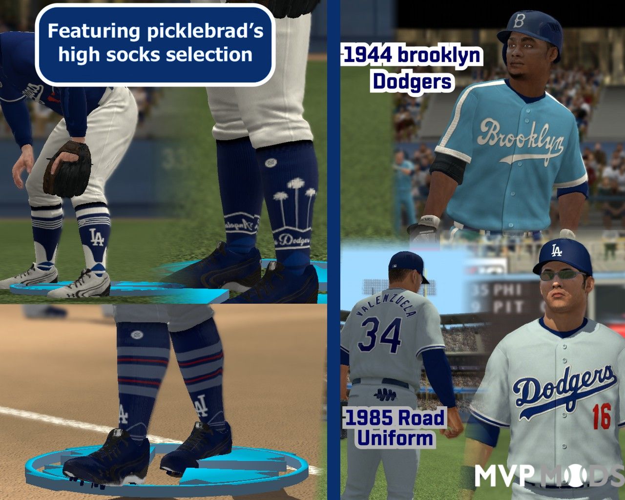 2020-2022 Los Angeles Dodgers Uniform Set - Uniforms - MVP Mods